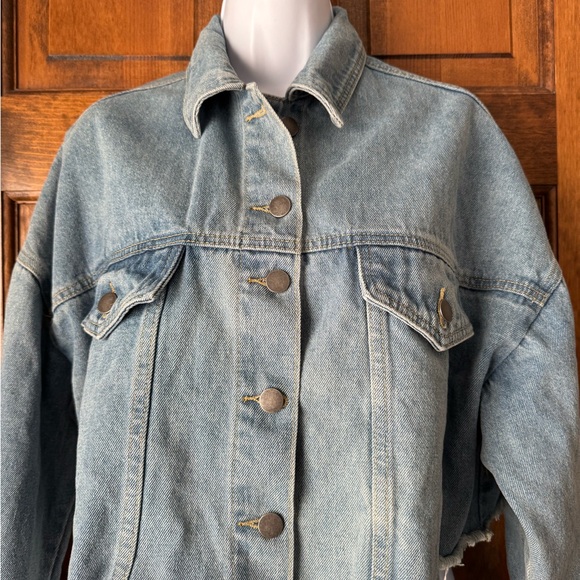 jw signature Los Angeles Blue Denim Cropped Jacket 2XL - Picture 2 of 11